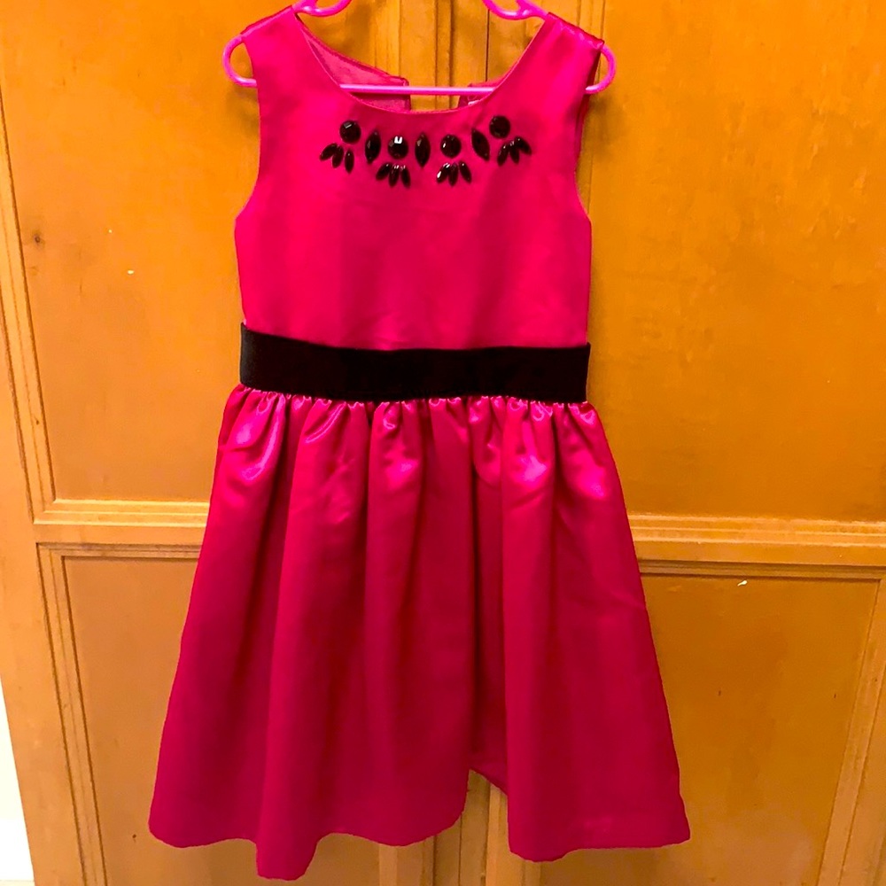 Plum Beaded Detail Dress with Velvet Sash